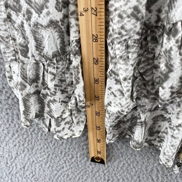 Blue Island Dress Womens Small Gray Snakeskin Fit & Flare Mini Ruffle Cover Up - Picture 9 of 11